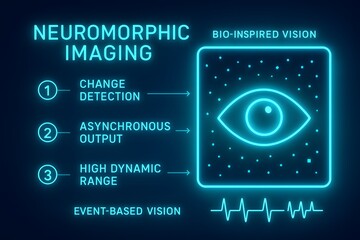 Neuromorphic Computing and AI Vision Infographic with Neural Network for Science Presentation