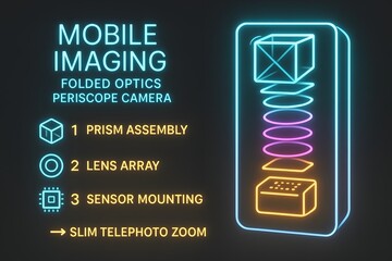 Modern Smartphone Camera Technology Infographic with Lens and Sensor Details for Tech Presentation