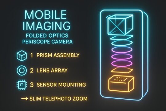 Modern Smartphone Camera Technology Infographic with Lens and Sensor Details for Tech Presentation