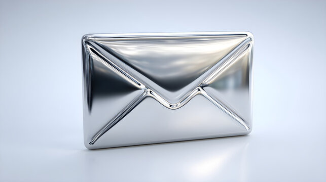 Silver metallic email icon representing digital communication
