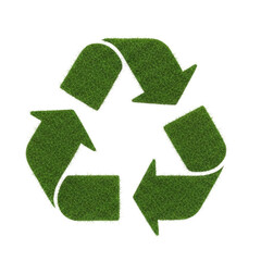 Obraz premium Green Grass Recycle Symbol Isolated on Transparent PNG Background