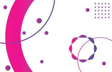 Abstract blue purple lines circle, gradient shapes and dots on white background perfect for banner and poster design