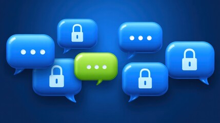 Secure Encrypted Chat User Interface With Padlock Icons Ensuring Privacy in Messaging