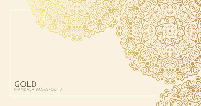 Elegant Golden Decorative Mandala Floral Pattern Background Design Illustration