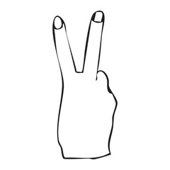 Simple Hand Gesture Library | Two Fingers Counting Pose