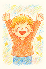 Happy boy white background 