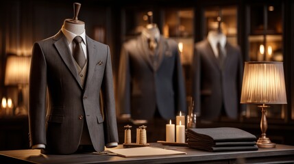 Tailor crafting elegance in designer studio cutting velvet fabrics fashion environment artisan viewpoint