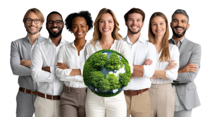 Harmony for the Planet: A unified group of diverse individuals stands together, united by their shared dedication to safeguarding the planet.
