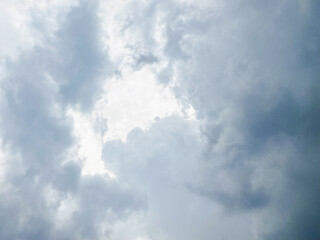 Dark cloud and grey sky background with cloudy before rain storms. bad weather