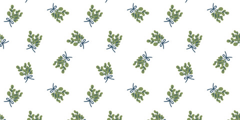 cute seamless pattern of twigs and bows