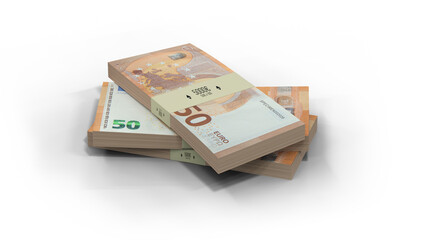 liasses de billets de cinquante euros