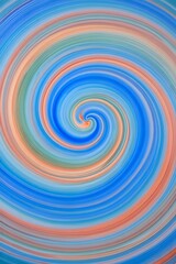 Abstract spiral of blue orange and green colors creating a mesmerizing visual effect art