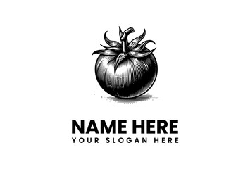 Hand-drawn Tomato Vector Logo Illustration for Fresh Food and Healthy Lifestyle Brands