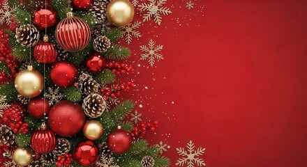 Christmas tree with red and gold decor