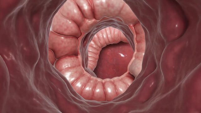 Medical Visualization of Colonoscopy Procedure and Intestinal Health.