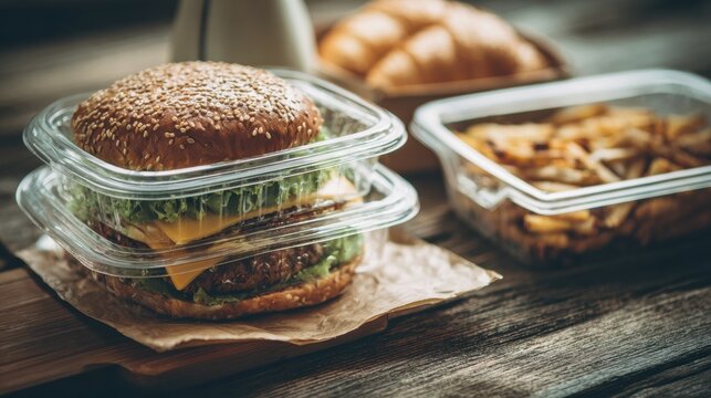 Healthy Meal Prep Containers Contrast With Junk Food for Weight Loss Motivation