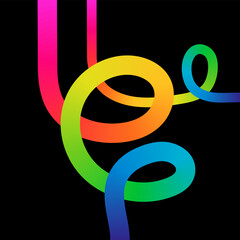 Vibrant abstract lines dance across the dark canvas, creating a dynamic, modern and eye-catching design