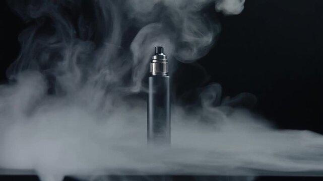 Vape Device Surrounded by Vapor - A Modern Smoking Alternative.