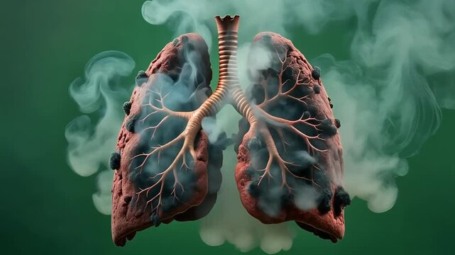 Damaged Lungs from Smoking - A Visual Representation of Respiratory Harm.