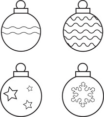set of christmas balls ,christmas balls set ,christmas, ball, decoration, holiday, xmas, celebration, ornament, glass, sphere, bauble, vector, illustration, december, snowflake, year, design, season, 