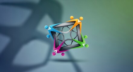 Geometric design symbol of collaborative partnership and innovative solutions