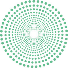 Green abstract circular dot background