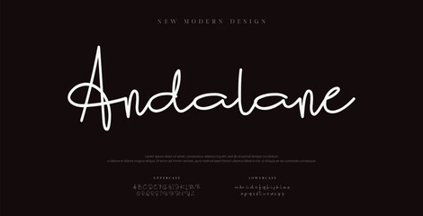Andalane Sports minimal tech font letter set. Luxury vector typeface for company. Modern gaming fonts logo design