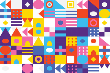 Geometric Pattern Background with Colorful Shapes and Abstract Designs