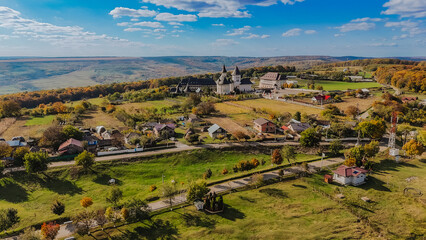 Obraz premium Hadambu Monastery in Autumn — Drone Landscape