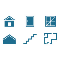 Fototapeta premium Architectural icons representing home elements and plans