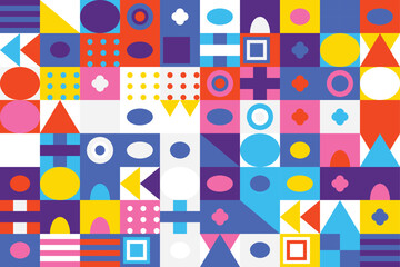 Fototapeta premium Geometric Shapes Abstract Pattern Vibrant Colors