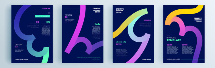 Modern abstract covers set, minimal covers design. Colorful geometric background, vector illustration.