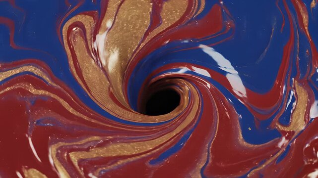 Abstract Design Swirl of Chocolate Red and Blue Hues Capturing Innovative Thinking Concept Perfect for Cooking Show Backgrounds or Restaurant Advertisements, Featuring Dynamic Blend of Colors.