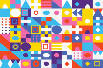 Geometric Pattern Abstract Art with Vibrant Colors and Shapes