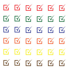 Multicolor Checkmark Icons Set &ndash; Colorful Checked Boxes for Lists, Tasks, and UI Design