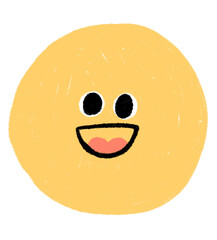 Cute Hand-Drawn Happy Smiling Face Emoji Illustration