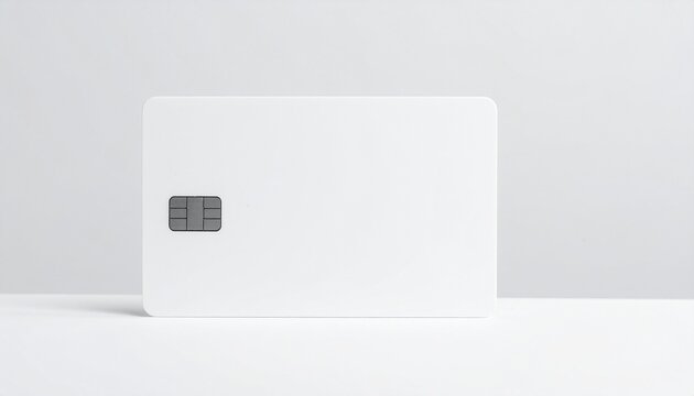 Sleek blank white credit card mock up for banking, finance, or retail use, ready for your logo or design for modern marketing and branding templates