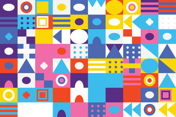 Colorful Geometric Shapes A Dynamic Composition of Patterns and Abstract Design