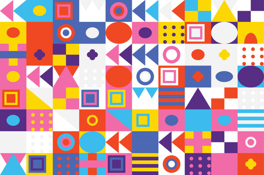 Geometric Pattern Design A Colorful Mosaic of Shapes and Forms