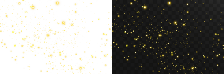 Vector sparkling light dust with magical glow particles, soft illumination, and floating glitter ideal for Christmas light overlays, fantasy scenes, and elegant decorative graphics
