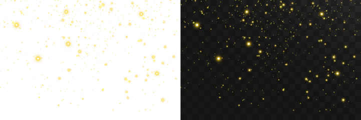 Vector sparkling light dust with magical glow particles, soft illumination, and floating glitter ideal for Christmas light overlays, fantasy scenes, and elegant decorative graphics
