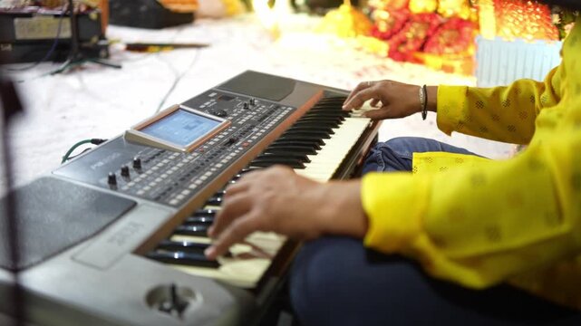 Playing Harmonium | Indian Classical Music Performance, Traditional Keyboard Instrument, Bhajan & Raga Practice, Cultural Music Learning & Melody Art