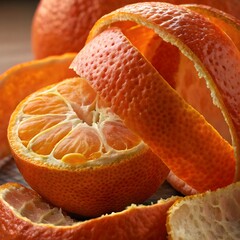 close-up of orange peels