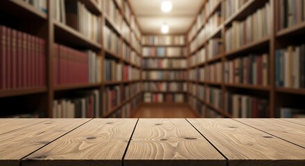 Classic academic library background featuring towering wooden bookshelves and a cozy, traditional feel