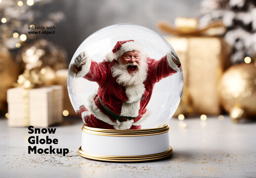 Christmas Snow Globe Mockup