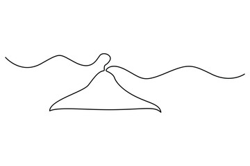 Minimal hanger continuous line art simple modern outline drawing
