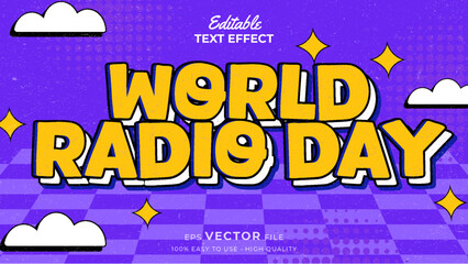 Obraz premium Editable Text Effect - World Radio Day