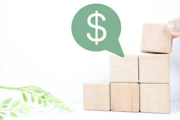 ドル建て積立と成長イメージのビジネス概念。