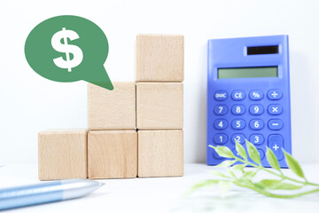 ドル建て積立と成長イメージのビジネス概念。