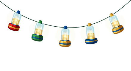 Festive String Lights Decoration with Colorful Caps, Decorative Lighting for Celebrations